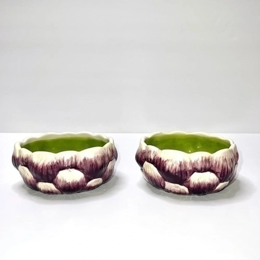 Pier 1 Imports Artichoke Hand-painted Ironstone Small Bowls (Set of 2)